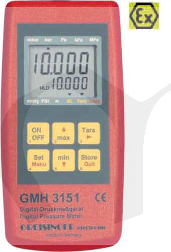 GMH 3151-EX - Tlakoměr pro výměnné snímače. Záznamové funkce.