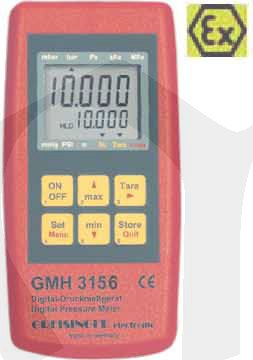 GMH 3156-EX - Tlakoměr pro dva výměnné snímače. Záznamové funkce.