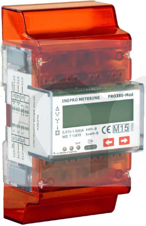 Elektroměr PRO380-CT MOD x/5A ModBus, MID